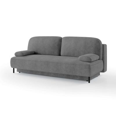 Sofa 2-osobowa z funkcją spania 140x200 z pojemnikiem w stylu nowoczesnym | Tola Ciemny Popiół (PERFECT HARMONY 82)