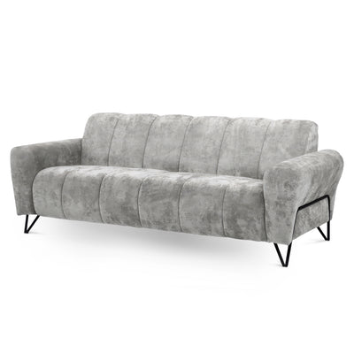 Sofa trzyosobowa do salonu w stylu nowoczesnym, tkanina Vega | Nellia Perłowa Mgła (VEGA 12)