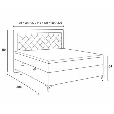 Quilted continental bed with two storage compartments in a glamour style | Rosselia