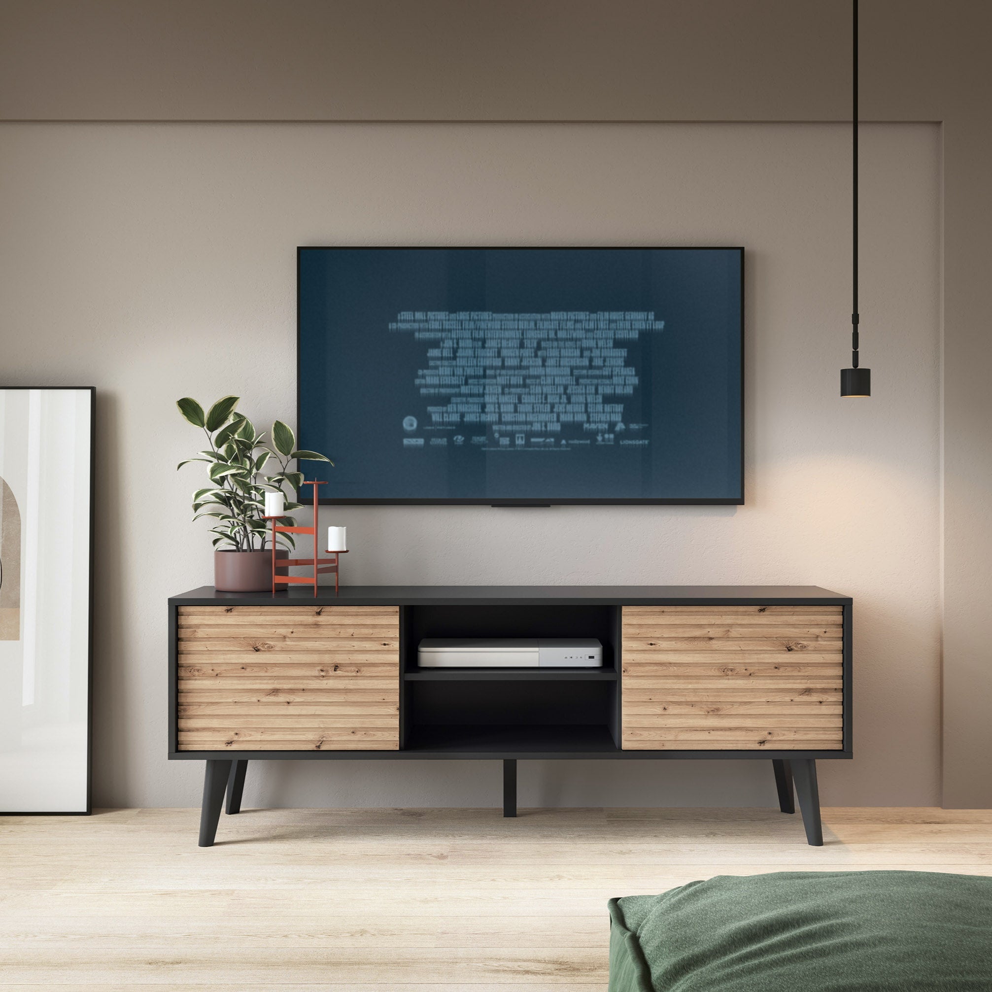 Szafka RTV 154x56 w stylu loft | Las