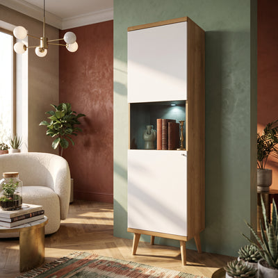 Witryna przeszklona 50x197 cm w stylu skandynawskim | Lato