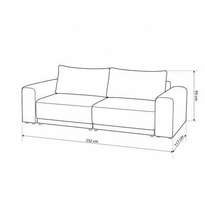 Sofa Bed 145 × 203 with Storage in Modern Style | Zoria