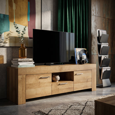 Zestaw RTV z półką 155x50+155x20 w stylu nowoczesnym | Gorky