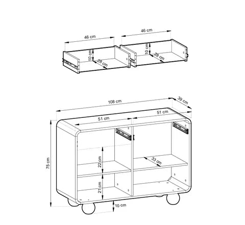 Komoda 108x75 w stylu japandi | Ballo