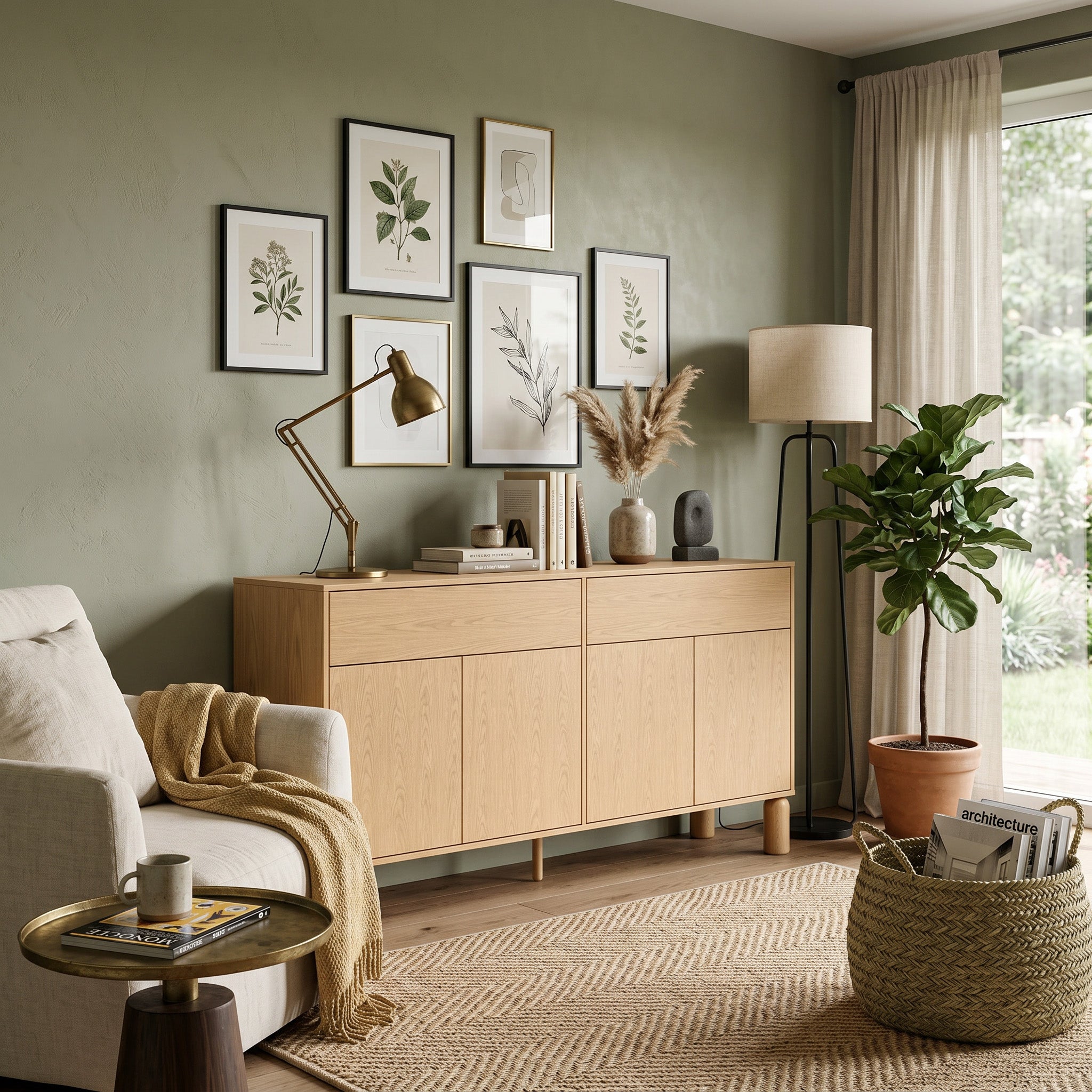 Komoda 4-drzwiowa 180x92 w stylu skandynawskim | FJORD