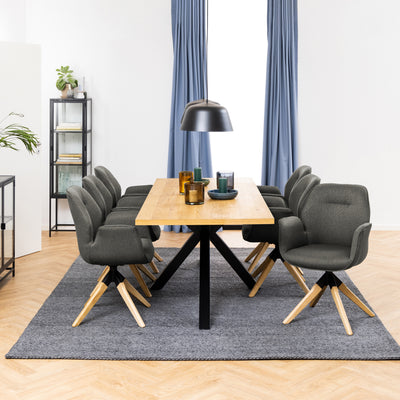Stół do jadalni 220x76 w stylu industrialnym | Oryss Oak