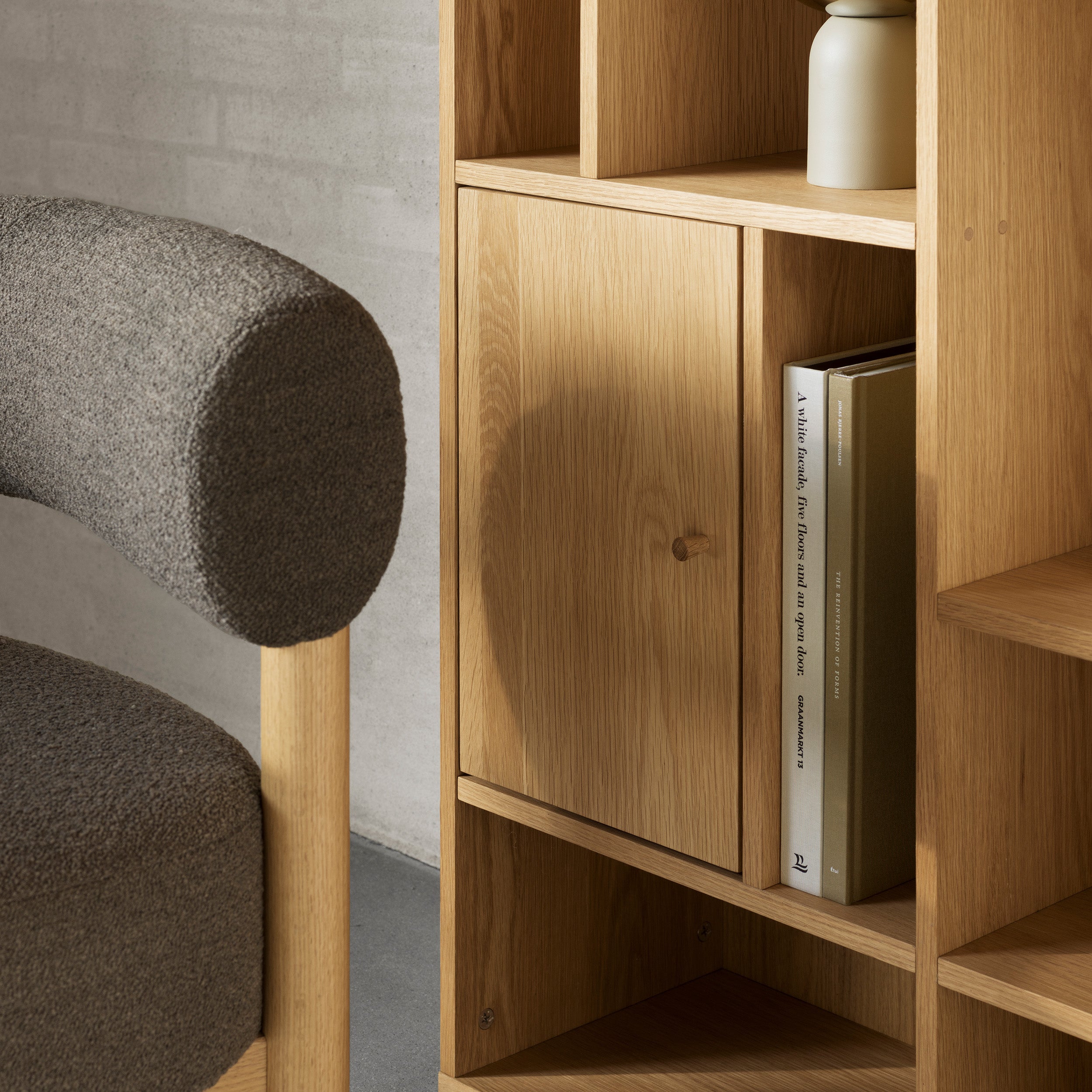 Regał do salonu 90x180 w stylu japandi | Asymo