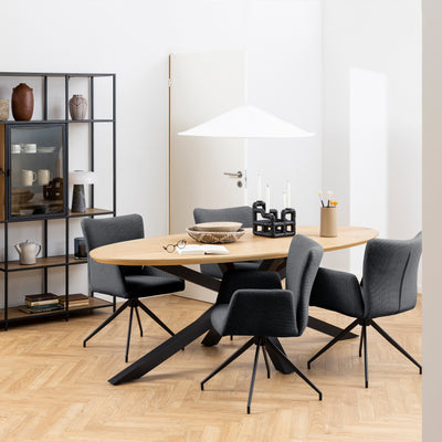 Duży stół owalny 220x76 w stylu industrialnym | Surfo