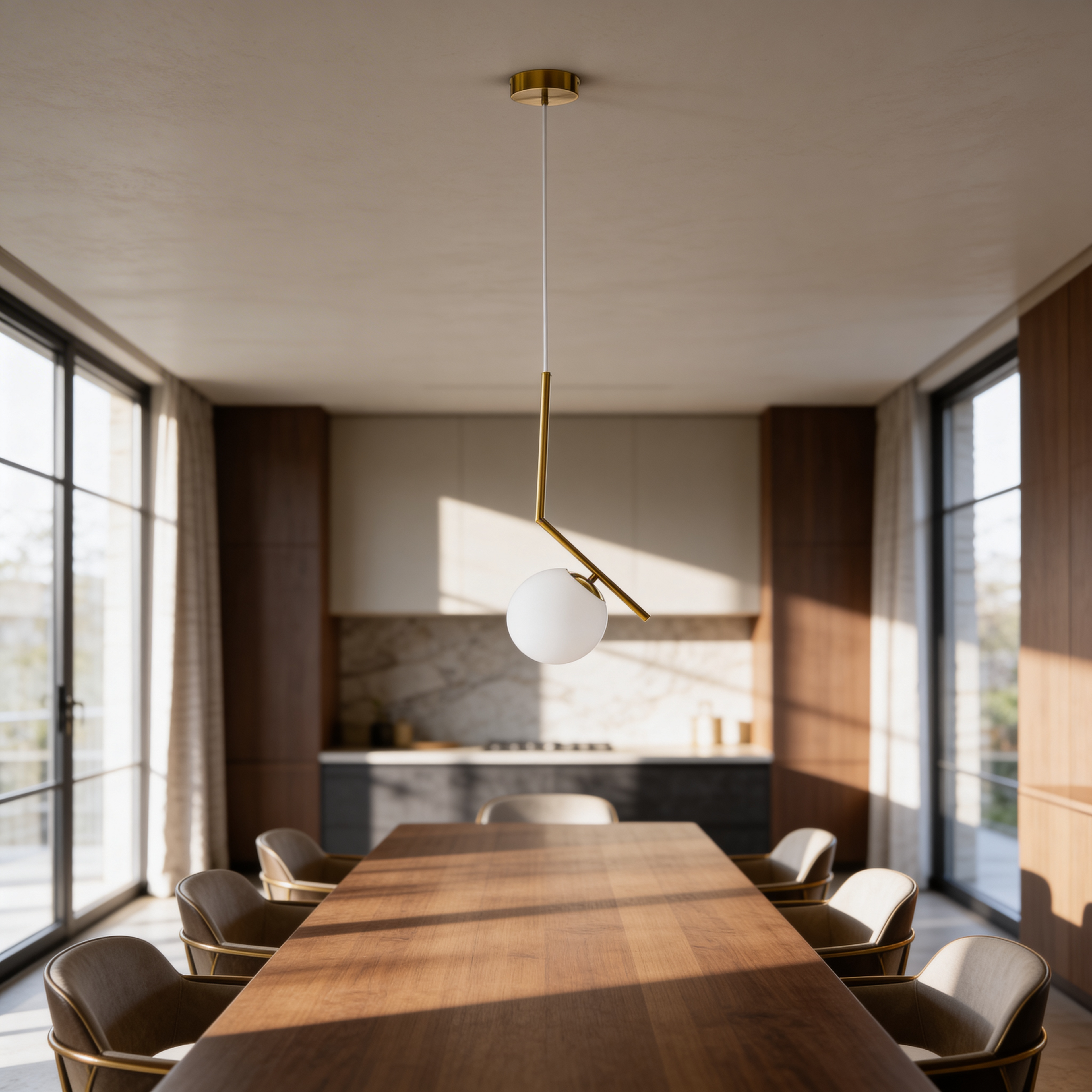 Lampa wisząca z kulą na ramieniu Orbitella