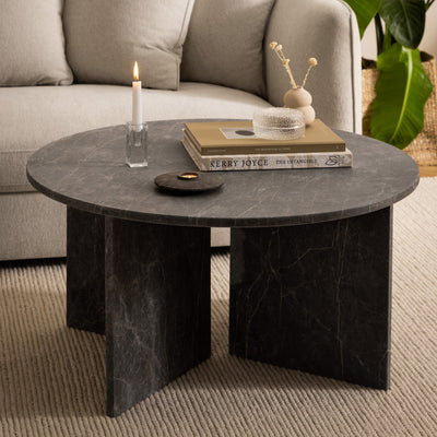 Okrągły stolik kawowy o średnicy 90 cm w stylu eleganckim | Plaris