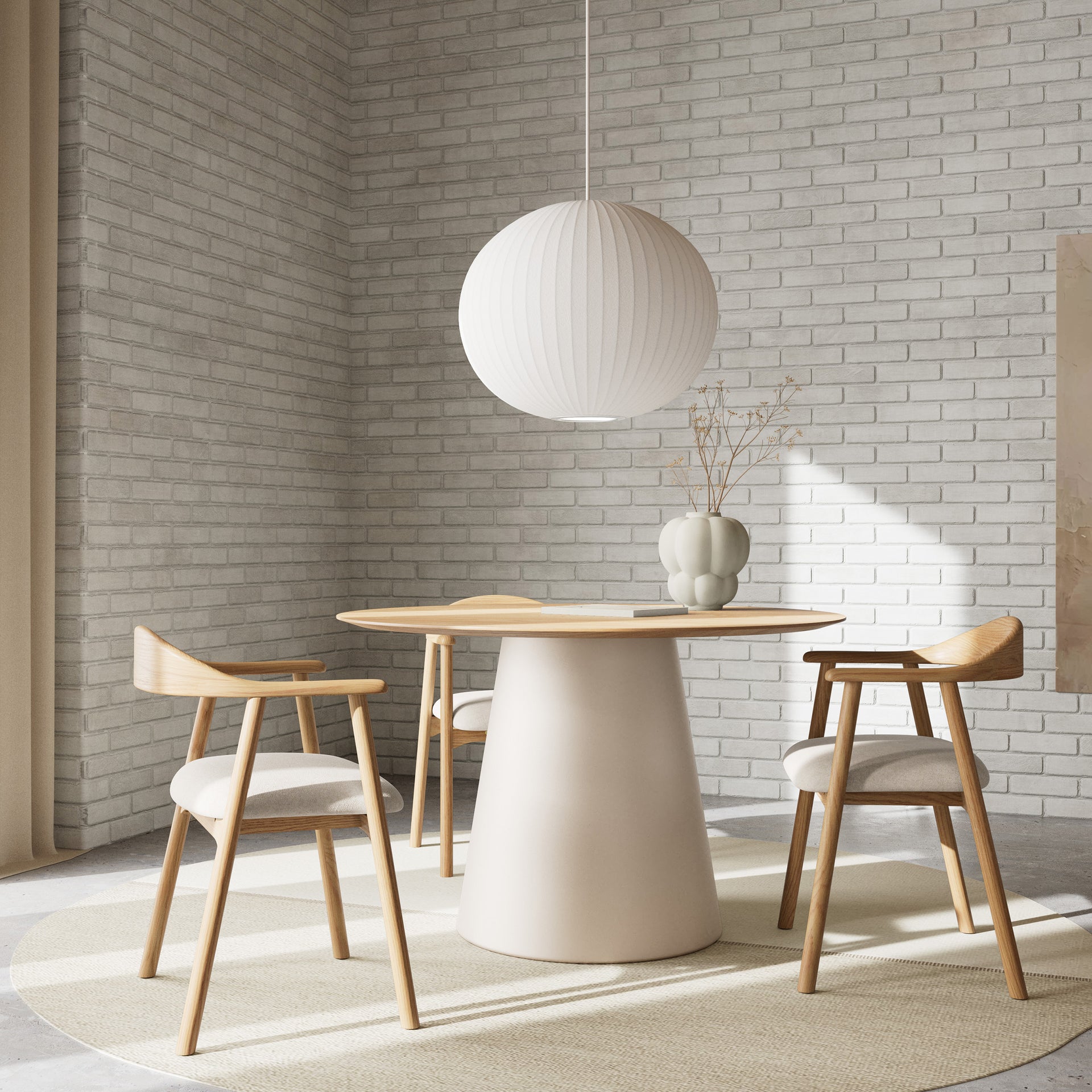 Zestaw dwóch krzeseł do jadalni w stylu skandynawskim - dębowa rama, tapicerowane siedzisko | Hikari