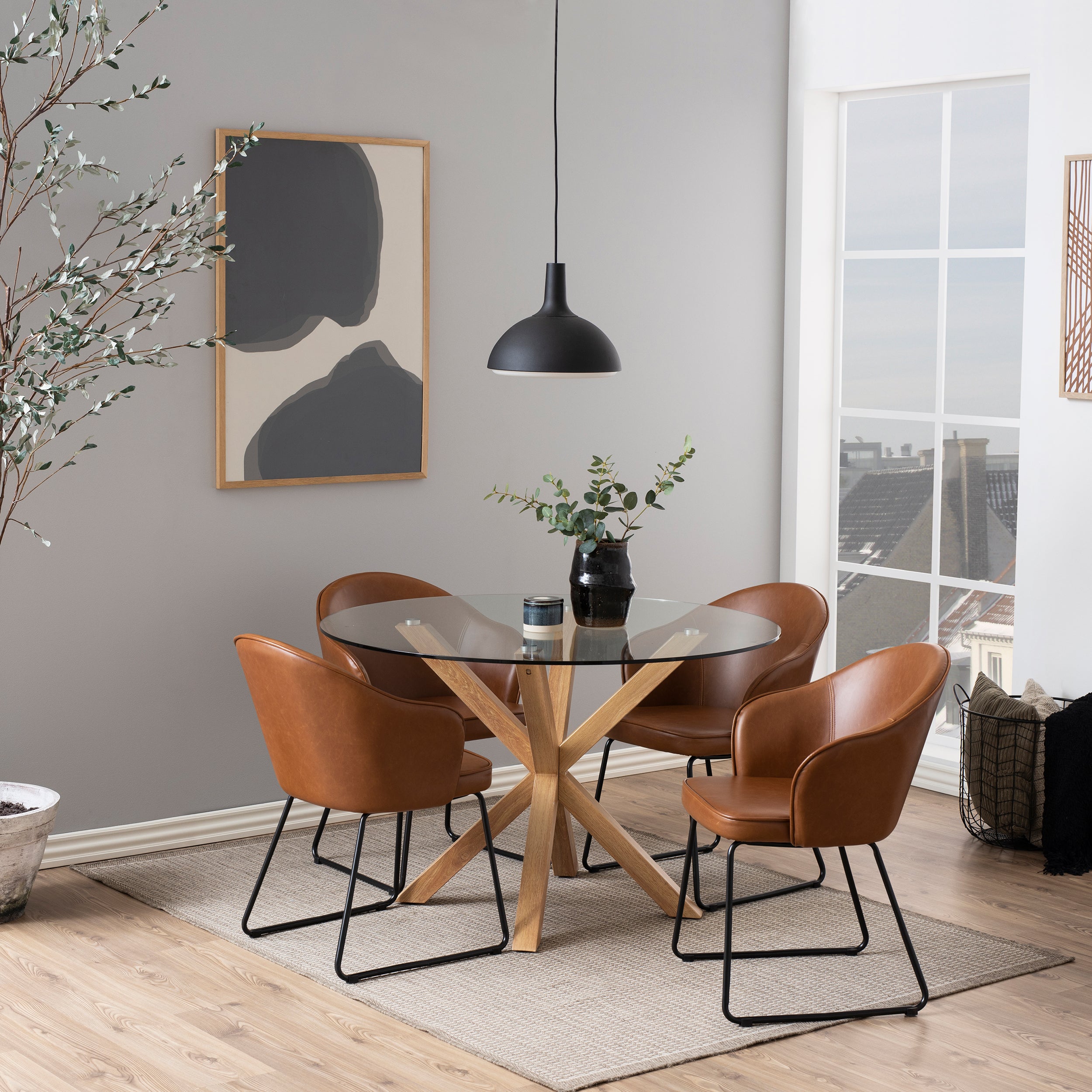 Okrągły stół szklany 119x76 w stylu nowoczesnym | Stela