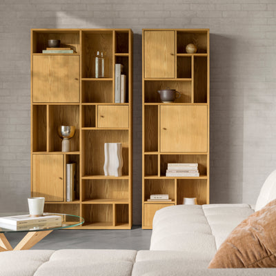 Regał do salonu 90x180 w stylu japandi | Asymo