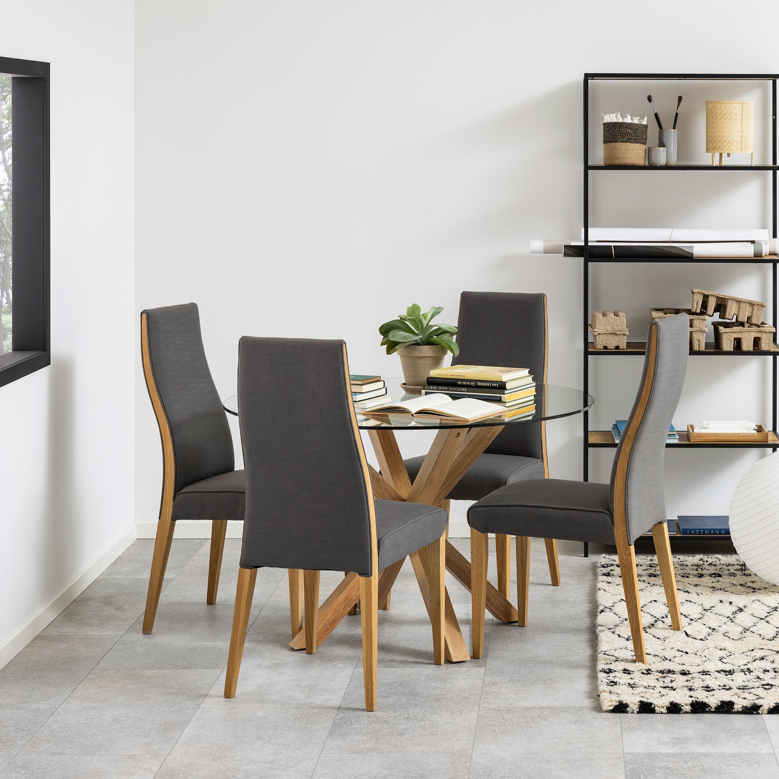 Okrągły stół szklany 119x76 w stylu nowoczesnym | Stela