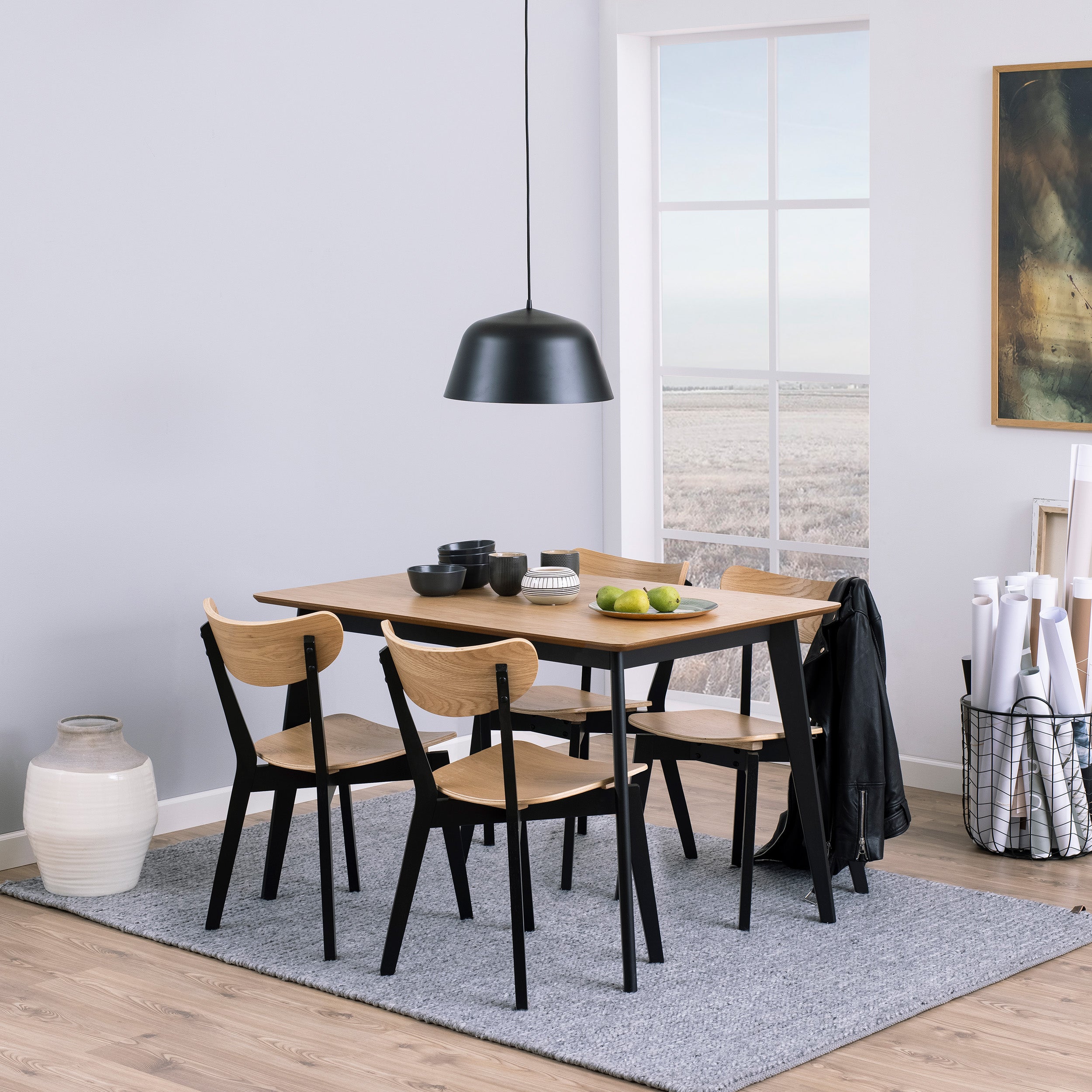 Stół do jadalni 120x80 w stylu skandynawskim - drewniany blat, matowe wykończenie | Krel