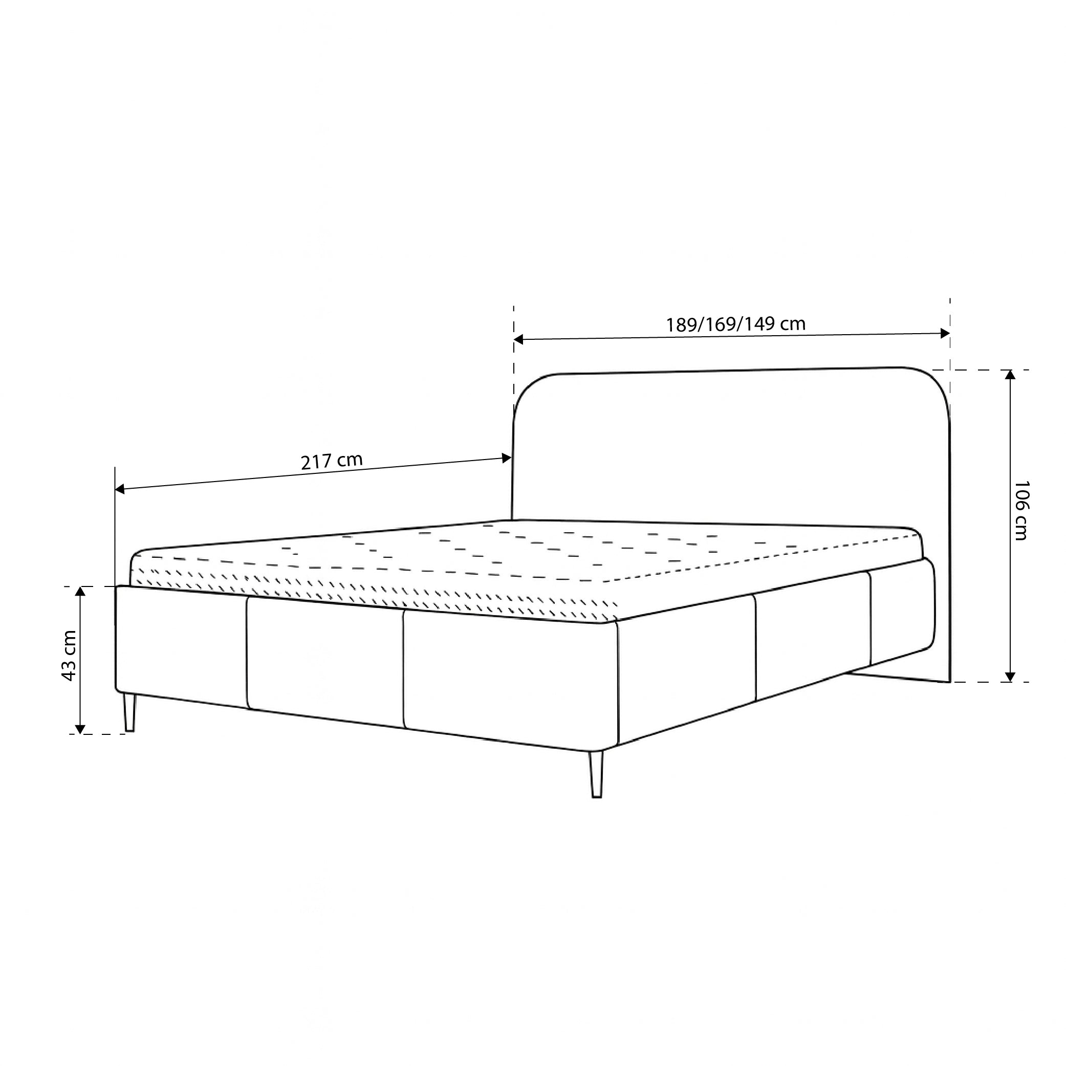 Upholstered bed with storage in modern style | Edi