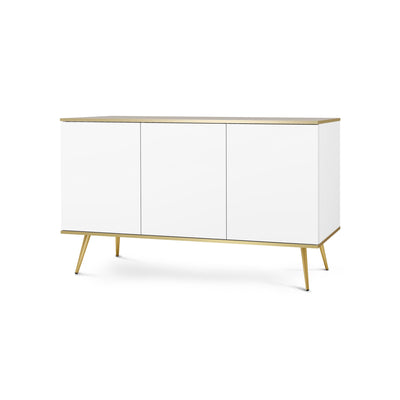 Komoda 160x85 w stylu glamour | Meva Biały Złota