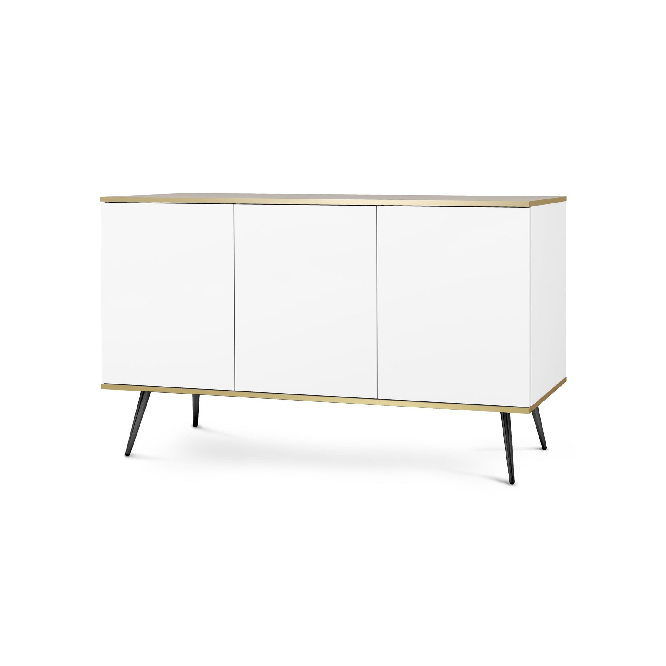 Komoda 160x85 w stylu glamour | Meva Biały Czarny