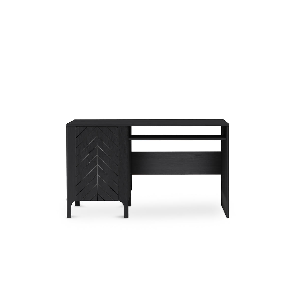 EKLIPSO desk 135x78 with a built-in cupboard in a modern style – colour Black | Pillovely