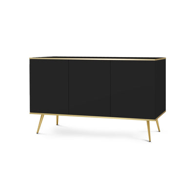 Komoda 160x85 w stylu glamour | Meva Czarny Złota
