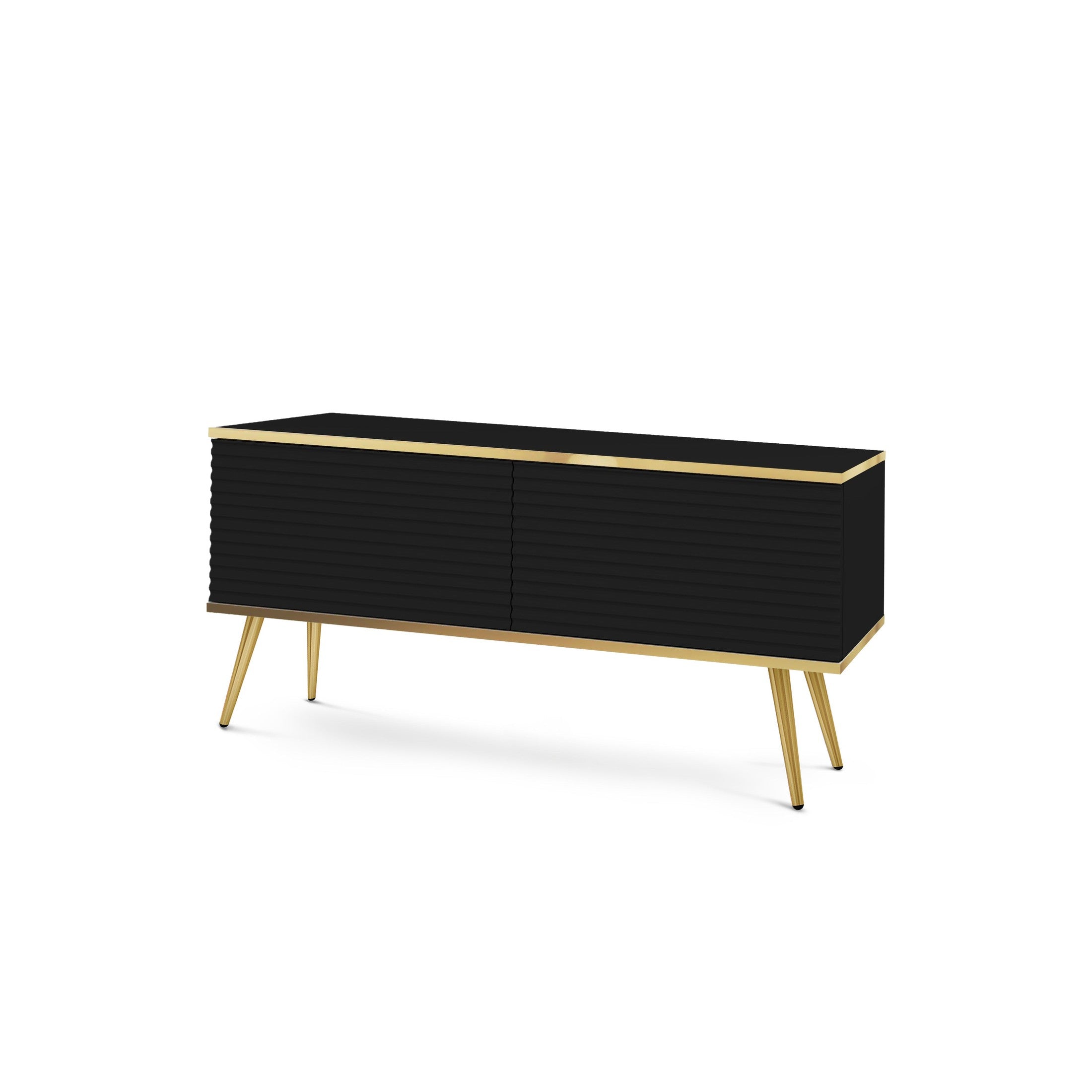 Szafka RTV 135x30 w stylu nowoczesnym | Meva Czarny Złota