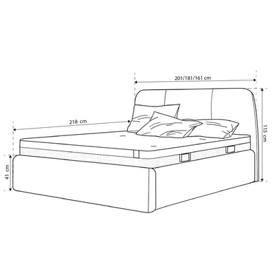 Upholstered bed with large storage in soft minimalism style | Elle