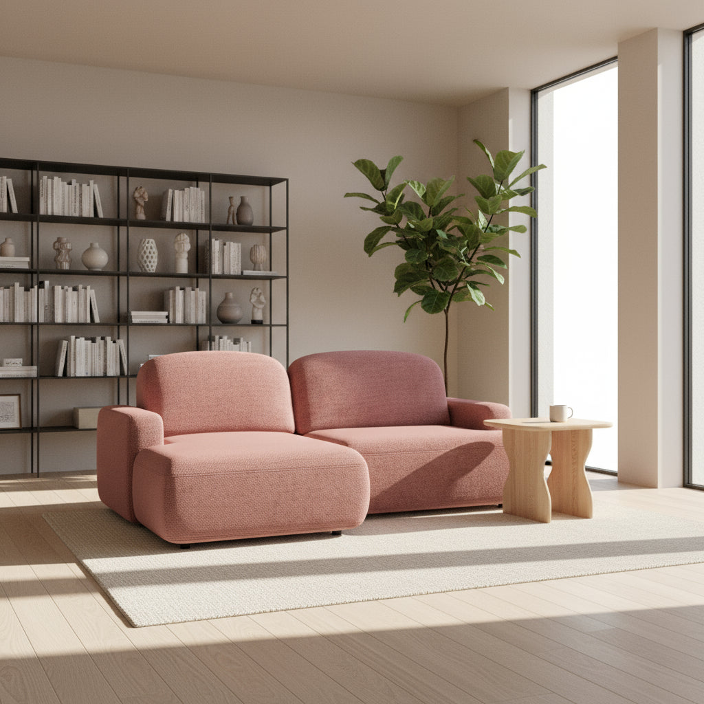 Narożnik 3–4 osobowy z funkcją spania w stylu skandynawskim – system Lux, pianka HR, pojemnik na pościel | Ravila