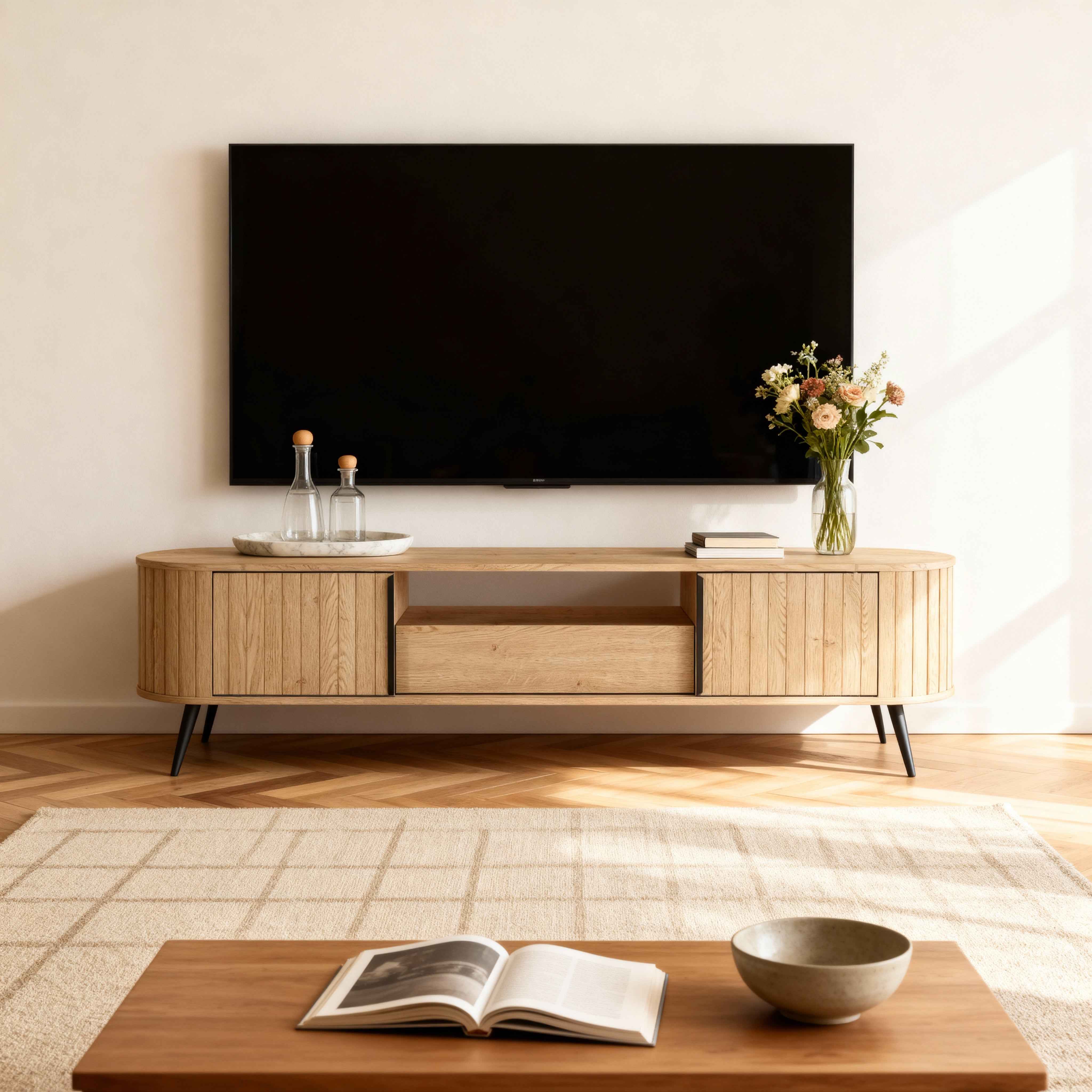 Szafka RTV 196x51 w stylu nowoczesnym | Llovia