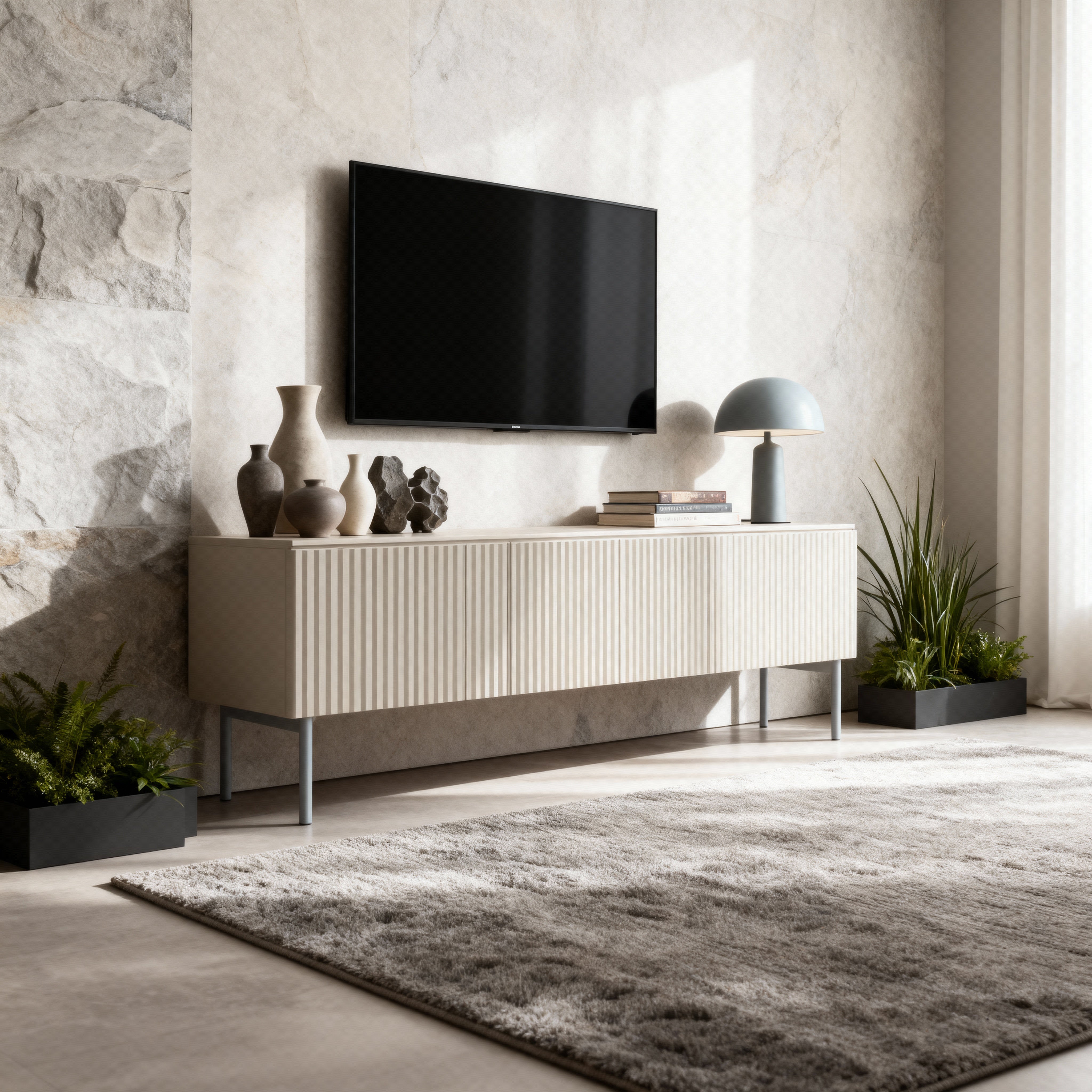 Szafka RTV 147x51 w stylu nowoczesnym | MuzZI