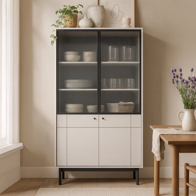 Witryna przeszklona 104x185 cm w stylu japandi | Sabi