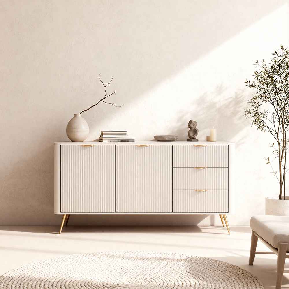 Komoda 163x81 z szufladami i drzwiami w stylu eleganckim | Laanti