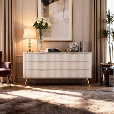 Komoda 163x81 z 6 szufladami w stylu eleganckim | Laanti
