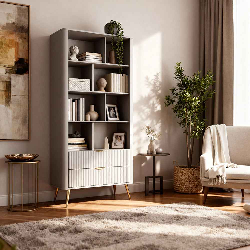 Regał 88x194 z półkami w stylu eleganckim | Laanti
