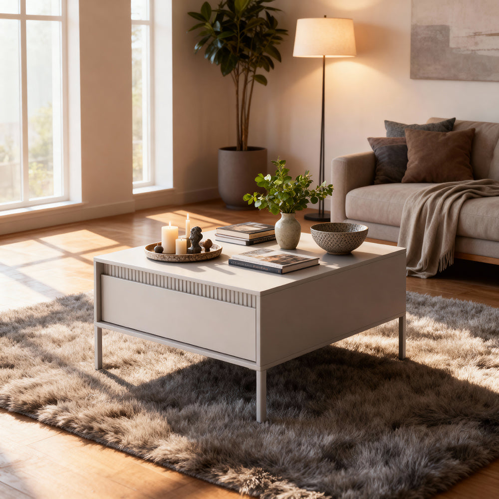 Stolik kawowy 68x48 z szufladą w stylu minimalistycznym | Senra