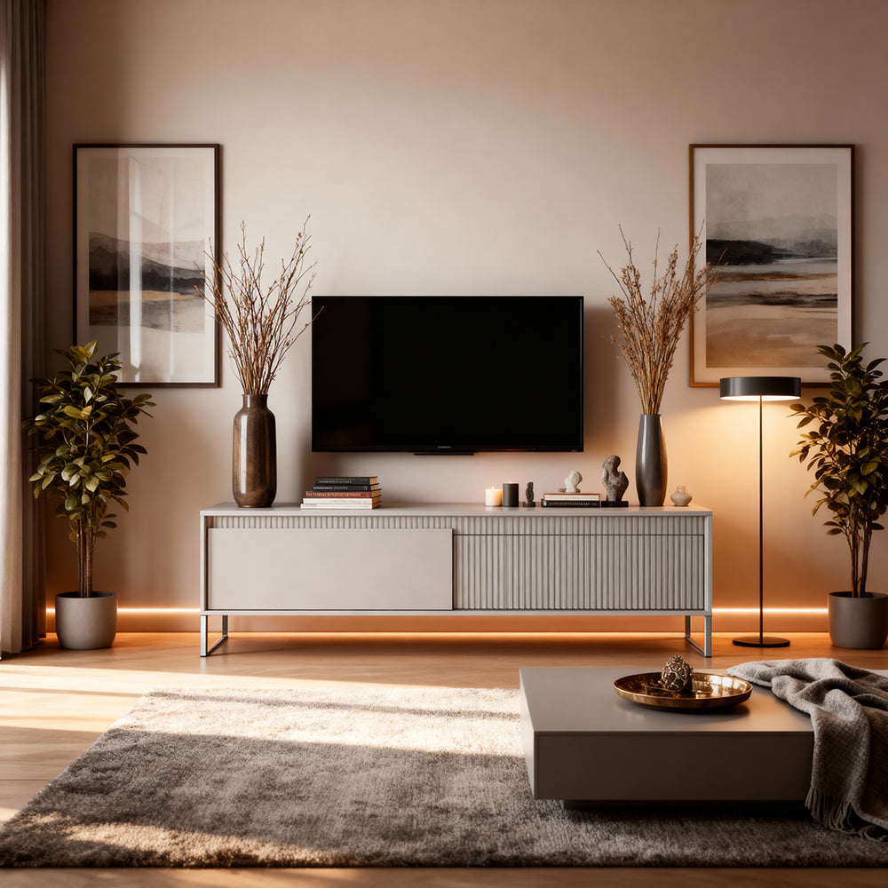 Szafka RTV 154x53 w stylu japandi | Senra
