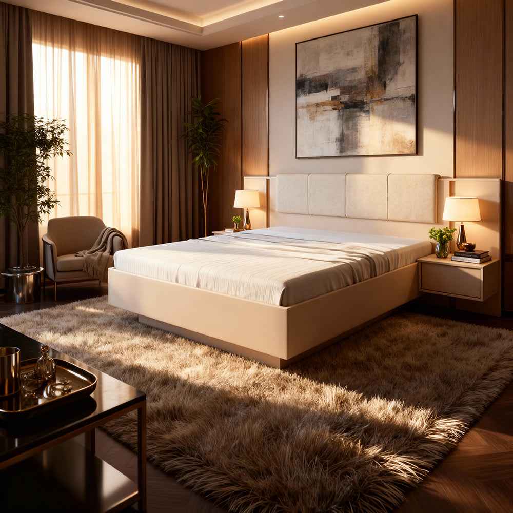 Łóżko tapicerowane z pojemnikiem w stylu glamour | Dust