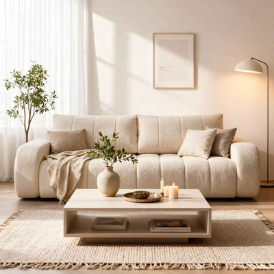 Sofa 3-osobowa z funkcją spania 144x200 w stylu skandynawskim | BALOA