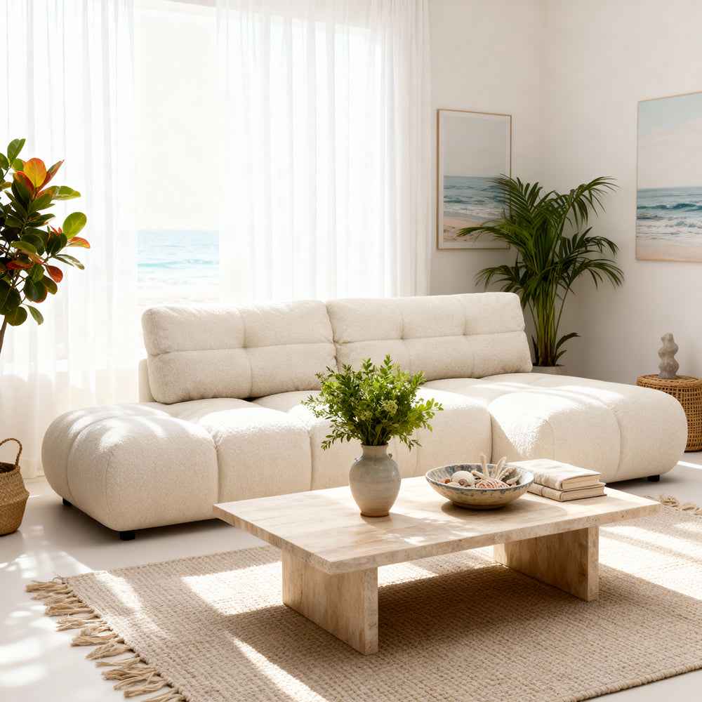 Narożnik z funkcją spania DL 230 cm w stylu nowoczesnym – pianka PUR, pojemnik na pościel | Milorya