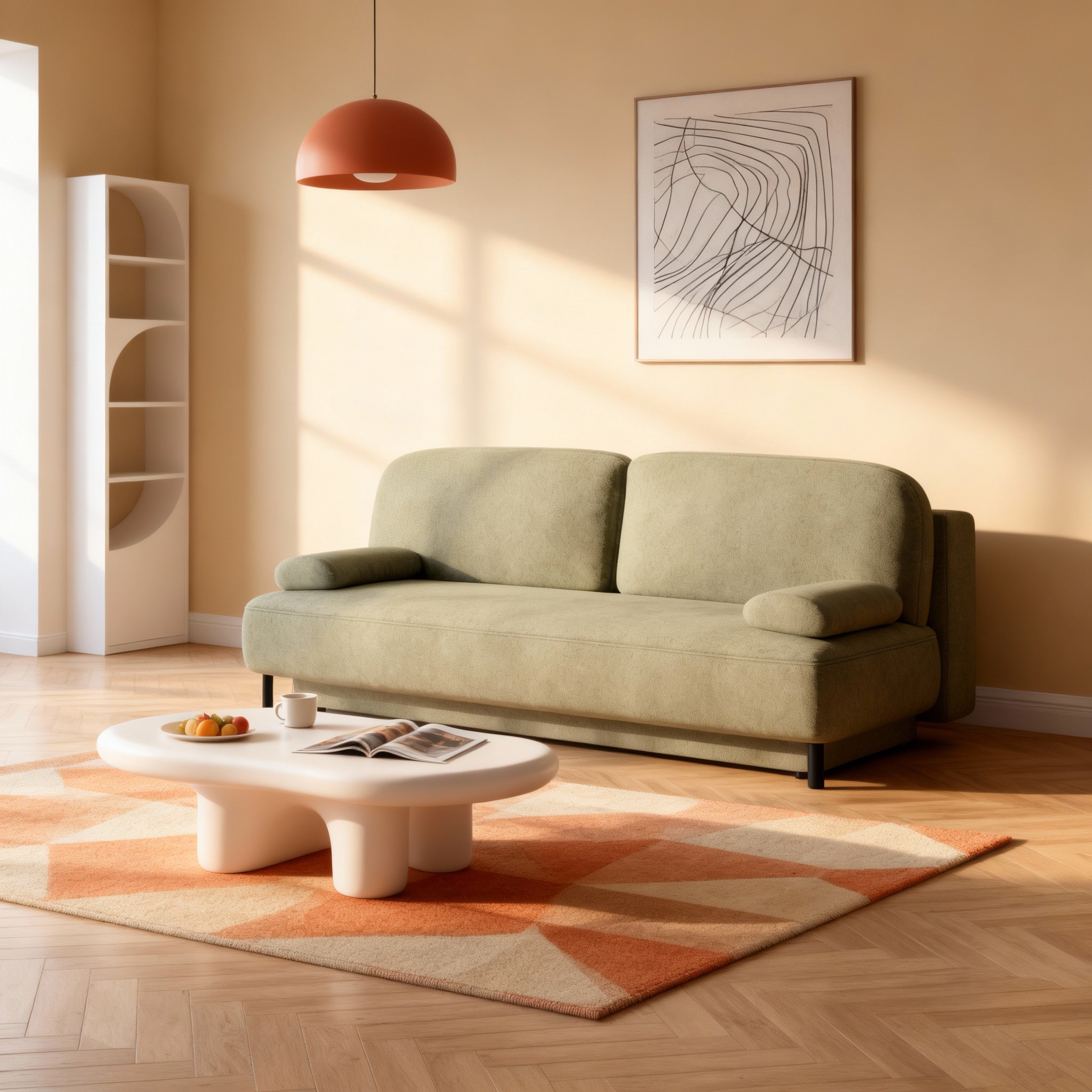Sofa 2-osobowa z funkcją spania 140x200 z pojemnikiem w stylu nowoczesnym | Tola