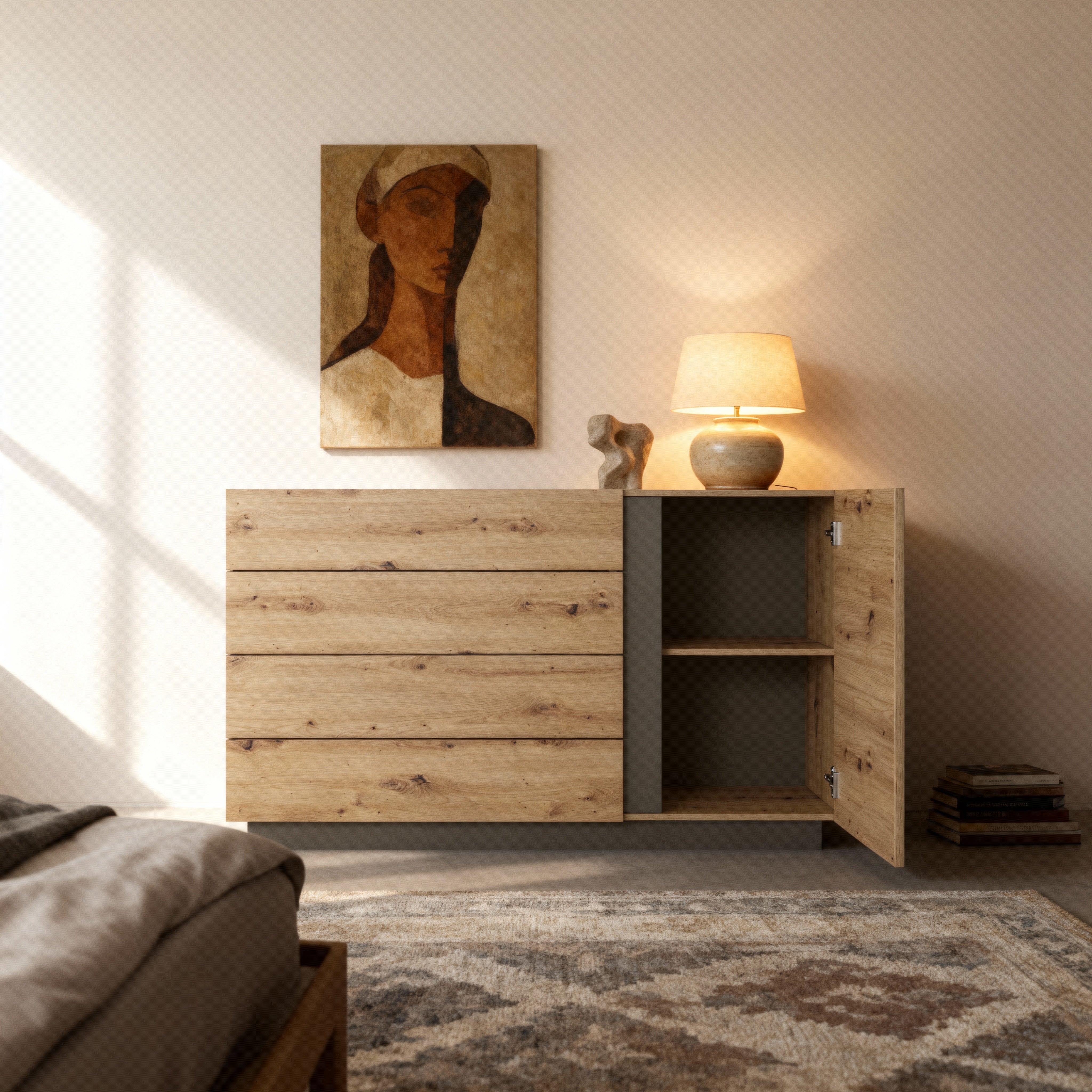 Komoda 138x91 w stylu minimalistycznym | Armelia