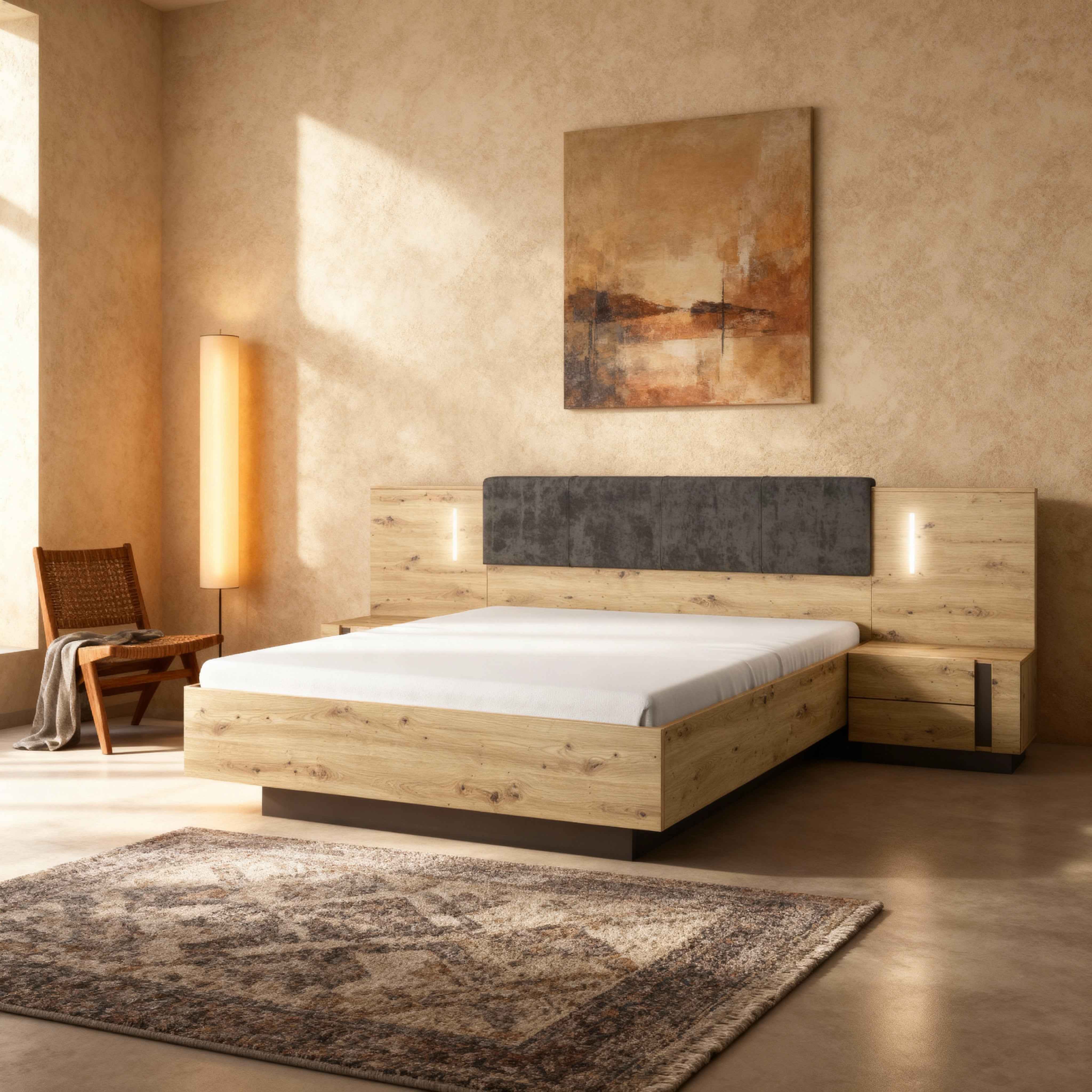 Komplet szafek nocnych z szufladami 60x102 cm w stylu nowoczesnym | Armelia