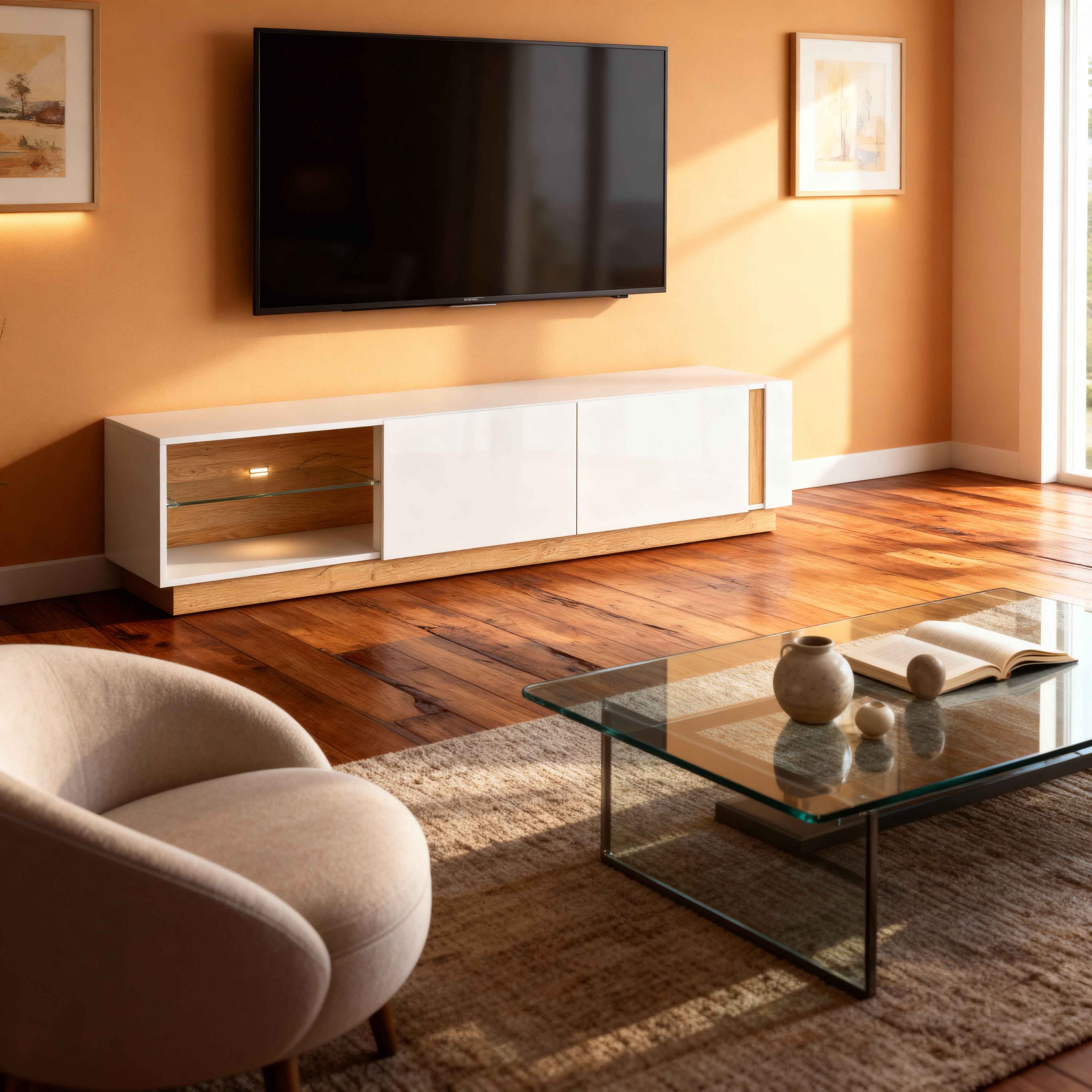Szafka RTV 188x46 w stylu glamour | Armelia