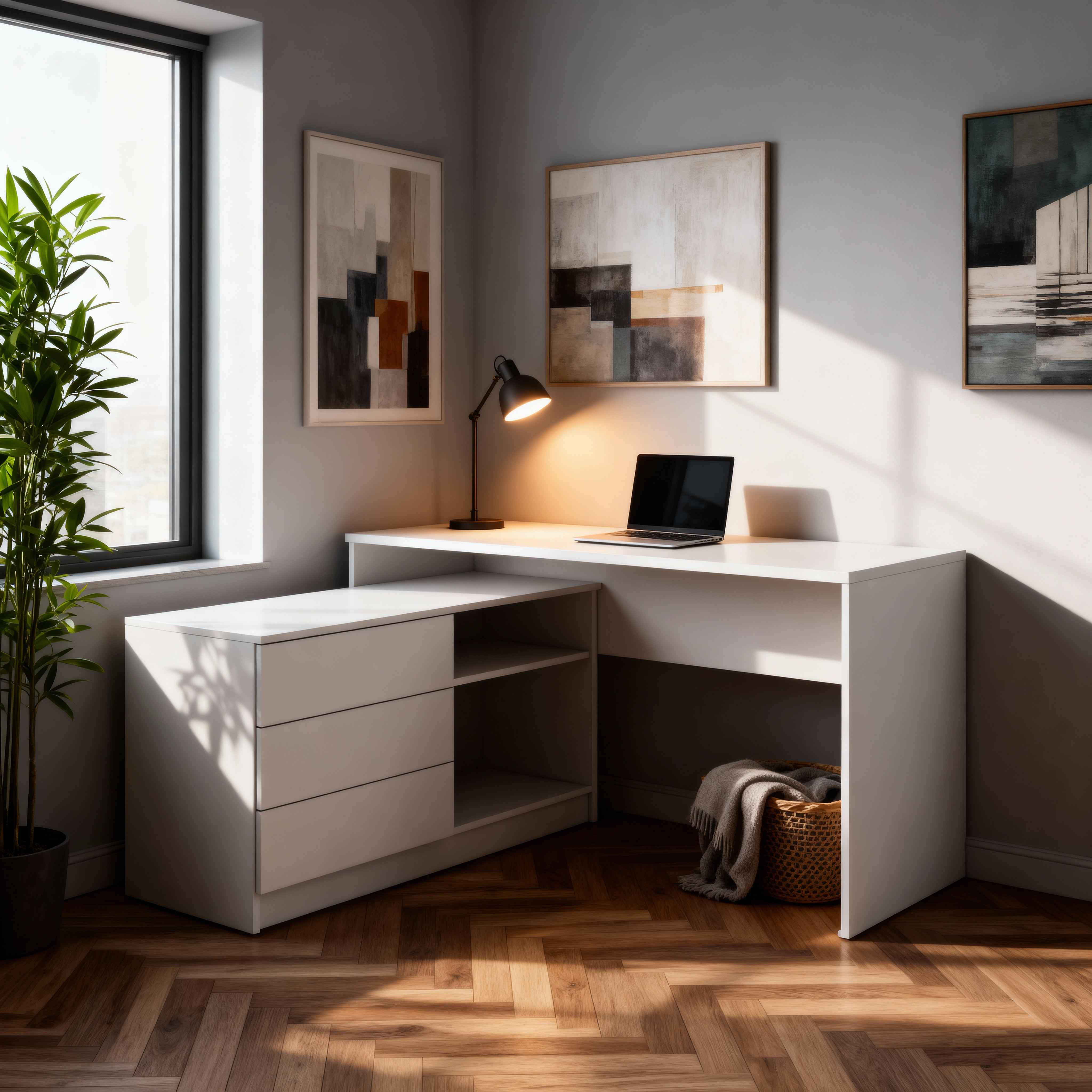Biurko z 138x76 cm w stylu minimalistycznym | Teno