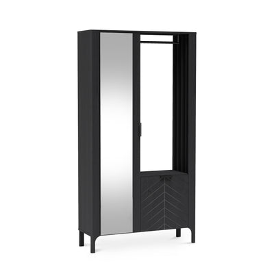 EKLIPSO wardrobe 105x197 with mirror in a modern style, colour Black – main image | Pillovely
