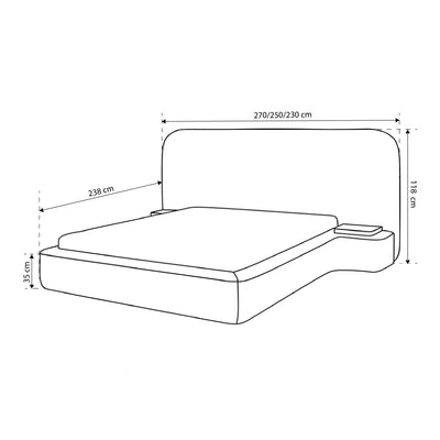 Upholstered bed in Japandi style | Genz