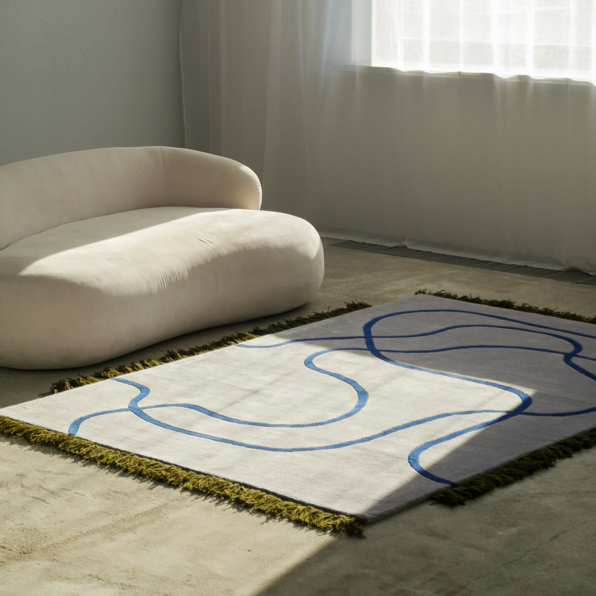 Serpello Rug with Fringes and a Flowing Pattern, Boho Style – photo 2