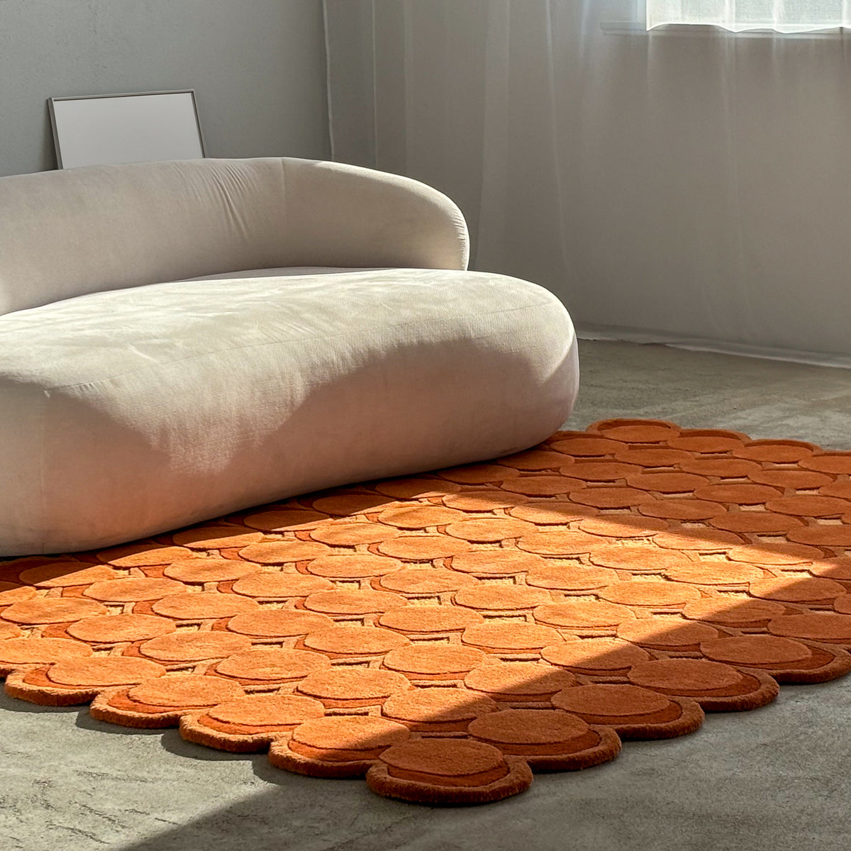 Pelli Rug with a Geometric Three-dimensional Pattern, Glamour Style – photo 2