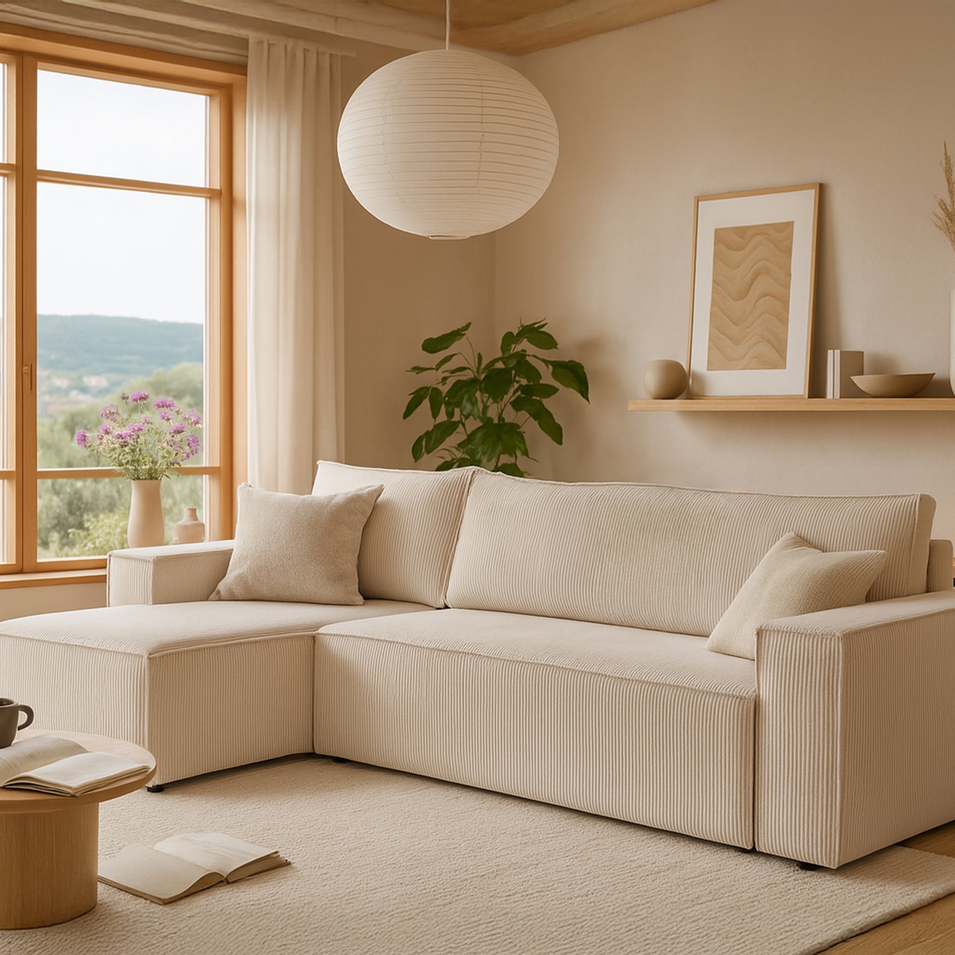 Narożnik uniwersalny z funkcją spania 3-osobowy 200x142–154 w stylu loft – tkanina POSO, pojemnik na pościel, mechanizm DL | Agi