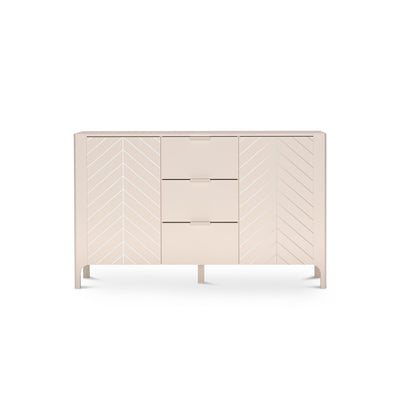 EKLIPSO sideboard 153x95 with herringbone fronts in a modern style, colour Cashmere – front view | Pillovely