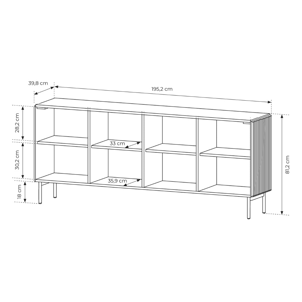 Komoda z drzwiami 195x81 w stylu nowoczesnym | MuzZI